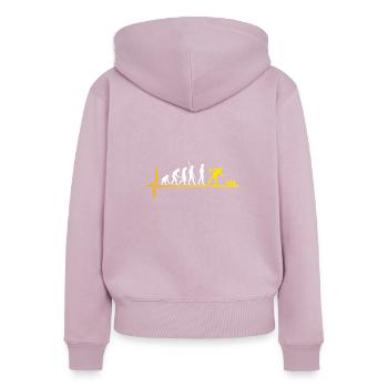 Bowling evolution skittles heartbeat - Women's Premium Organic Zip Hoodie - dusky pink - Back - Julia (174cm)