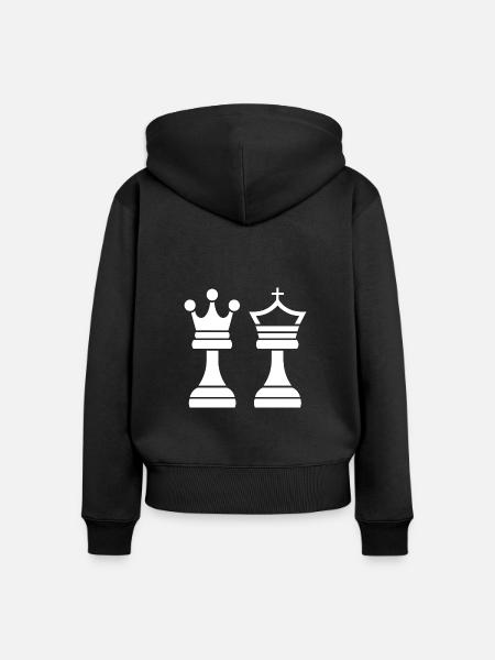 Jeux échecs - Sweat à capuche zippé Premium bio Femme - noir
