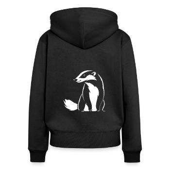 Honey badger - Women's Premium Organic Zip Hoodie - black - Back - Julia (174cm)