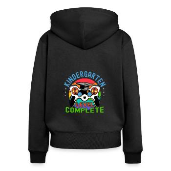 Kinder-Kindergarten-Niveau Abschlussklasse abschließen - Frauen Premium Bio Zip Hoodie - Schwarz - Hinten - Julia (174cm)