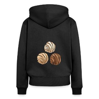 Concha Hispanic Mexikanisch Pan Dulce - Frauen Premium Bio Zip Hoodie - Schwarz - Hinten - Julia (174cm)