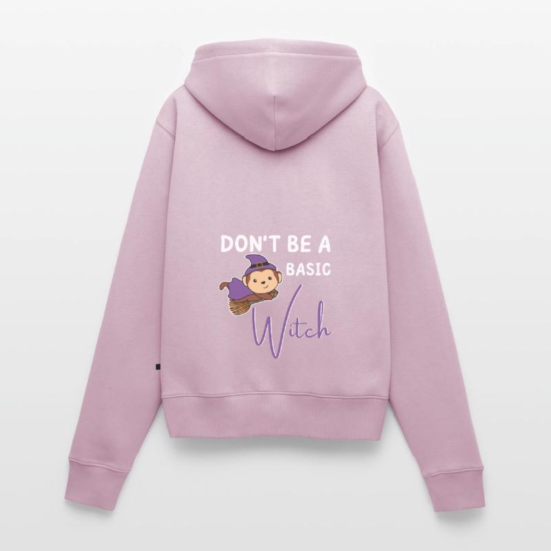 Monkey Halloween Witch Witches don't be a basic witch Women's Premium Organic Zip Hoodie