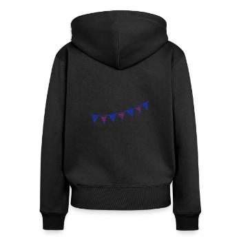USA Girlande - Frauen Premium Bio Zip Hoodie - Schwarz - Hinten - Julia (174cm)