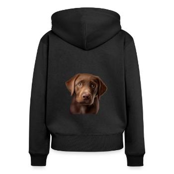 Labrador Retriever, gift idea for Labrador - Women's Premium Organic Zip Hoodie - black - Back - Julia (174cm)