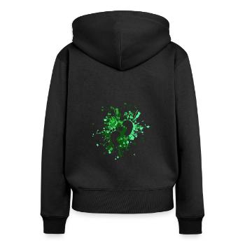 Baby Footprint Color Splash - Frauen Premium Bio Zip Hoodie - Schwarz - Hinten - Julia (174cm)