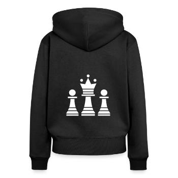 Chess Games - Women's Premium Organic Zip Hoodie - black - Back - Julia (174cm)