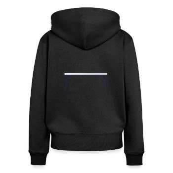 Clip - table - Women's Premium Organic Zip Hoodie - black - Back - Julia (174cm)