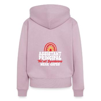 Directeur adjoint - Sweat à capuche zippé Premium bio Femme - rose poudré - Dos - Julia (174cm)