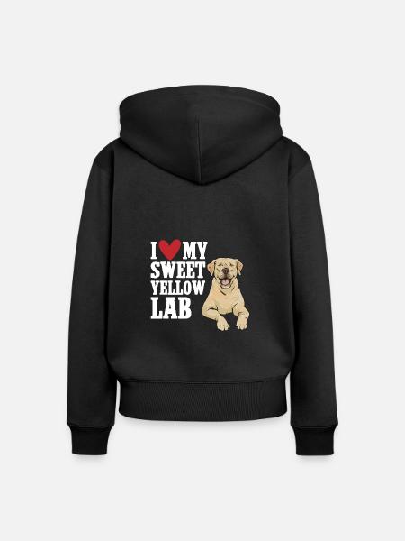 Gelber Labrador Retriever - Frauen Premium Bio Zip Hoodie - Schwarz
