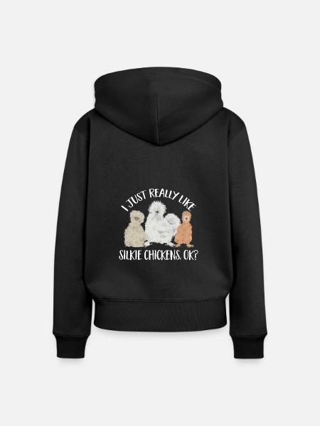 Seidenhuhn Silkie Chicken - Frauen Premium Bio Zip Hoodie - Schwarz
