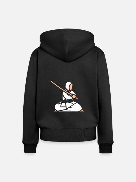 iaido - Frauen Premium Bio Zip Hoodie - Schwarz