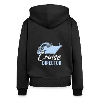Kreuzfahrt Kreuzfahrtschiff Cruise Vintage Cruiser - Frauen Premium Bio Zip Hoodie - Schwarz - Hinten - Julia (174cm)