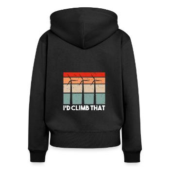 Windturbinentechniker Windpark Windkraft - Frauen Premium Bio Zip Hoodie - Schwarz - Hinten - Julia (174cm)