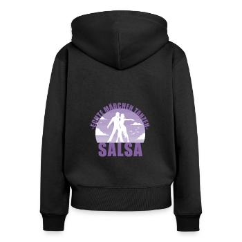 Echte Mädchen tanzen Salsa! Tänzerin Geschenk - Frauen Premium Bio Zip Hoodie - Schwarz - Hinten - Julia (174cm)