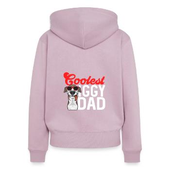 Lévrier italien Greyhound Chiens - Sweat à capuche zippé Premium bio Femme - rose poudré - Dos - Julia (174cm)