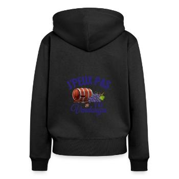 Je Peux Pas J'ai Vendanges Agriculteur Vigneron - Sweat à capuche zippé Premium bio Femme - noir - Dos - Julia (174cm)