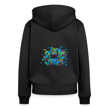 crab sea ocean beach - Women's Premium Organic Zip Hoodie - black - Back - Julia (174cm)