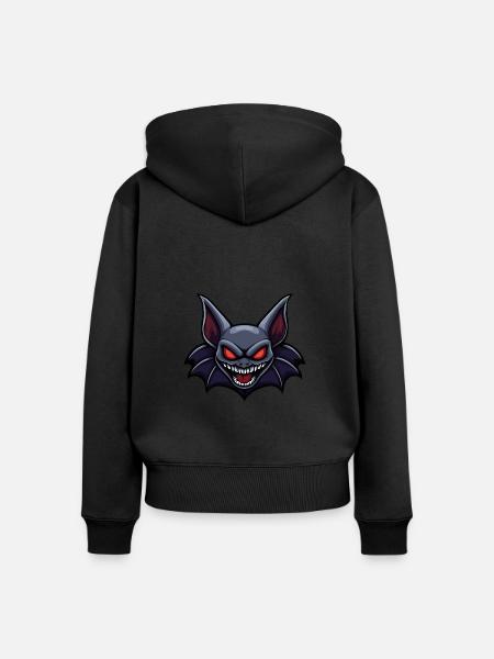 Fledermaus Halloween Blutsauger - Frauen Premium Bio Zip Hoodie - Schwarz