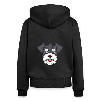 Schnauzer - Frauen Premium Bio Zip Hoodie - Schwarz - Hinten - Julia (174cm)