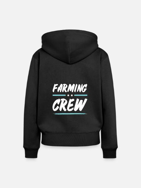 Farming Crew - Frauen Premium Bio Zip Hoodie - Schwarz