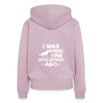 Holländischer Schäferhund Dutch Shepherd - Frauen Premium Bio Zip Hoodie - Altrosa - Hinten - Julia (174cm)