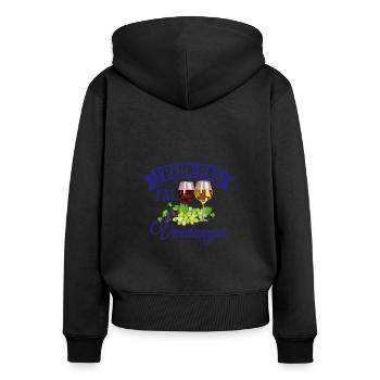 Je Peux Pas J'ai Vendanges Agriculteur Vigneron - Sweat à capuche zippé Premium bio Femme - noir - Dos - Julia (174cm)