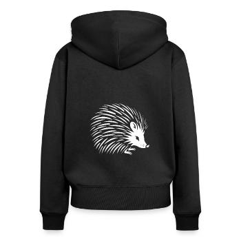 Porcupine - Women's Premium Organic Zip Hoodie - black - Back - Julia (174cm)