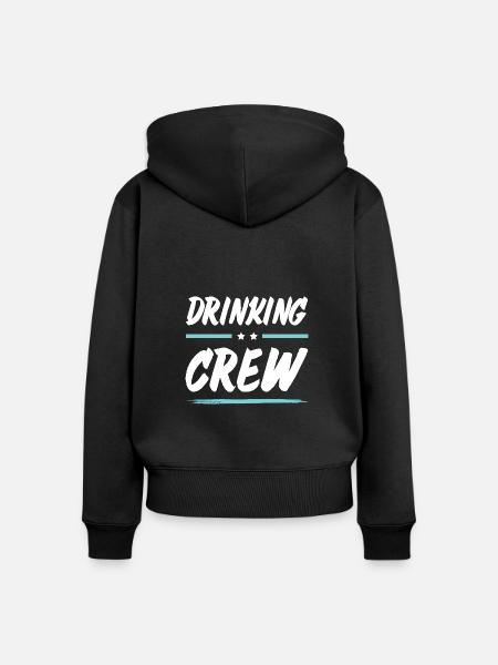 Drinking Crew - Frauen Premium Bio Zip Hoodie - Schwarz