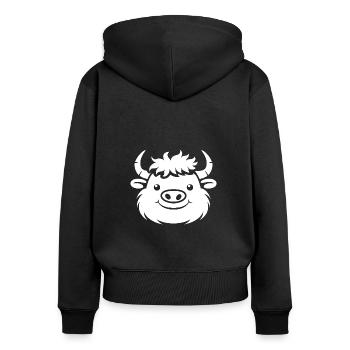 Buffalo - Women's Premium Organic Zip Hoodie - black - Back - Julia (174cm)