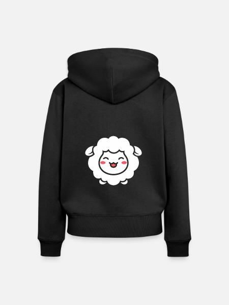 Schaf - Frauen Premium Bio Zip Hoodie - Schwarz
