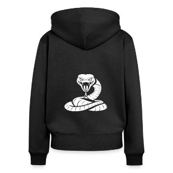 cobra - Sweat à capuche zippé Premium bio Femme - noir - Dos - Julia (174cm)