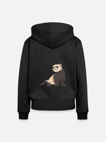 Frettchen Besitzer Frettchen - Frauen Premium Bio Zip Hoodie - Schwarz
