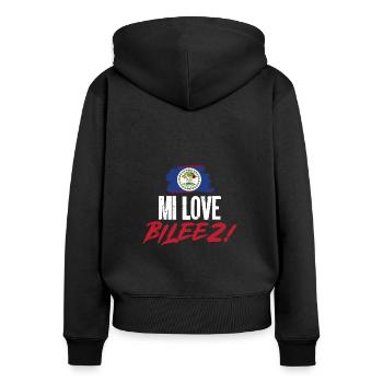 Belize Flag Belizean - Women's Premium Organic Zip Hoodie - black - Back - Julia (174cm)
