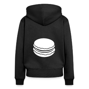 macaron - Sweat à capuche zippé Premium bio Femme - noir - Dos - Julia (174cm)