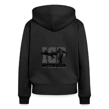 IGP ROTTWEILER Wilsigns Sport canin cadeau IPO - Sweat à capuche zippé Premium bio Femme - noir - Dos - Julia (174cm)