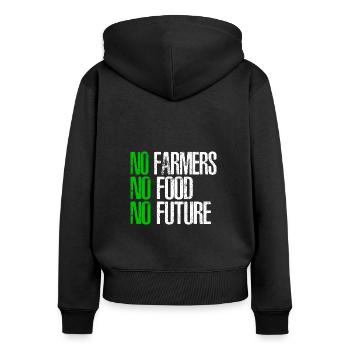 T-shirt d’idée cadeau de l’agriculteur - Sweat à capuche zippé Premium bio Femme - noir - Dos - Julia (174cm)