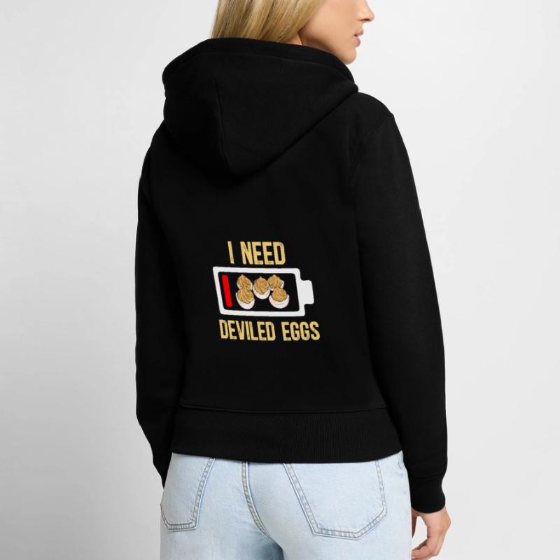 Stuffed Eggs Deviled Eggs Women's Premium Organic Zip Hoodie