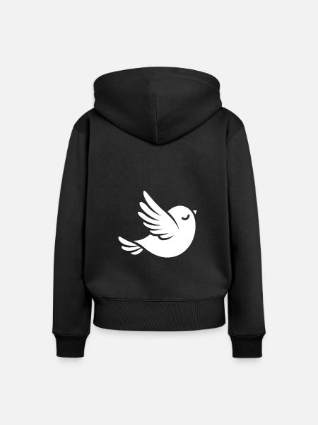 Taube - Frauen Premium Bio Zip Hoodie - Schwarz