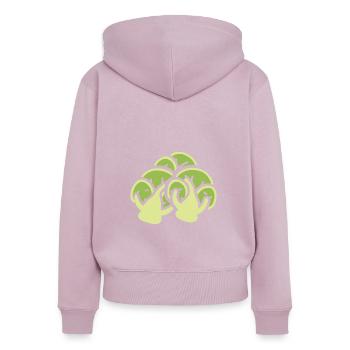 Chou de Bruxelles - Sweat à capuche zippé Premium bio Femme - rose poudré - Dos - Julia (174cm)