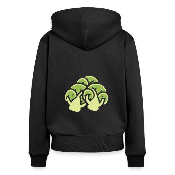 Brussels sprouts - Women's Premium Organic Zip Hoodie - black - Back - Julia (174cm)