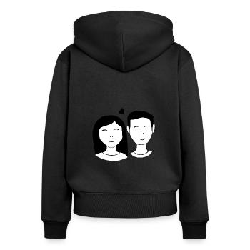 Couple man and woman, heterosexual - Women's Premium Organic Zip Hoodie - black - Back - Julia (174cm)