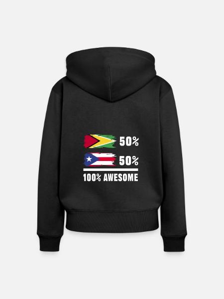 Guyana Flagge Guyanese Guyana - Frauen Premium Bio Zip Hoodie - Schwarz