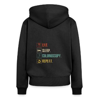 Gastro-entérologie Endoscopie Coloscopie - Sweat à capuche zippé Premium bio Femme - noir - Dos - Julia (174cm)