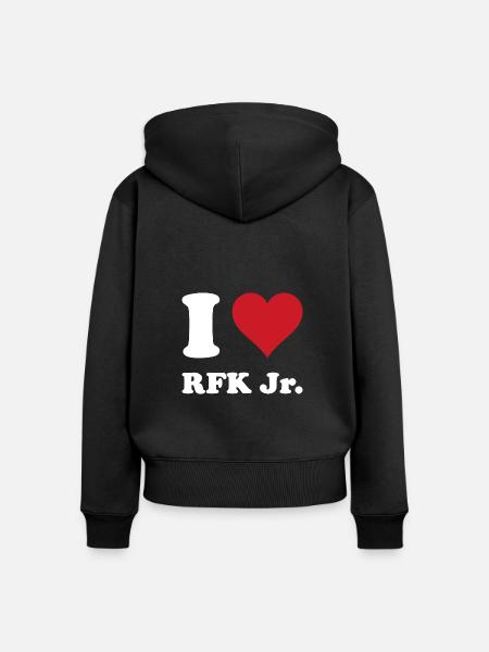 I Herz RFK JR - Frauen Premium Bio Zip Hoodie - Schwarz