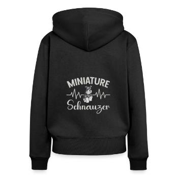 Zwergschnauzer Hund Schnauzer - Frauen Premium Bio Zip Hoodie - Schwarz - Hinten - Julia (174cm)