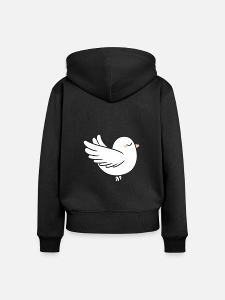 Taube - Frauen Premium Bio Zip Hoodie - Schwarz
