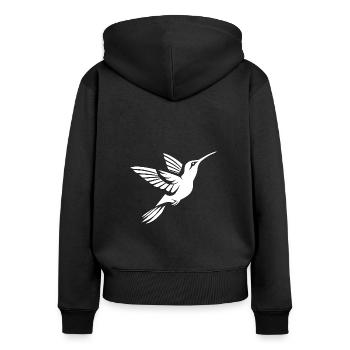 Hummingbird - Women's Premium Organic Zip Hoodie - black - Back - Julia (174cm)