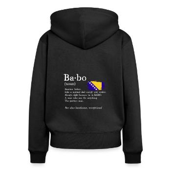 Bosnien und Herzegowina Flagge Bosnien - Frauen Premium Bio Zip Hoodie - Schwarz - Hinten - Julia (174cm)