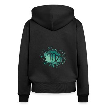 Zodiac Virgo Symbol Color Splash - Frauen Premium Bio Zip Hoodie - Schwarz - Hinten - Julia (174cm)