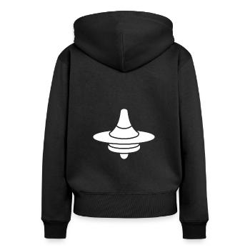 TOP - Women's Premium Organic Zip Hoodie - black - Back - Julia (174cm)